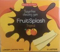 Mängden socker i chewing gum FruitSplash Tropical