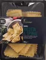 Mängden socker i Premier Ravioli Ricotta & Spinat