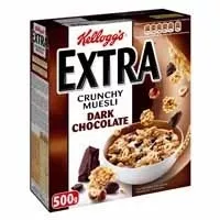 Mängden socker i Kellogg's Extra Crunchy Muesli Dark chocolate