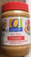 Mängden socker i No Stir Creamy Organic Peanut Butter Spread