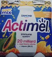 Mängden socker i Actimel o smaku papaja-miód-propolis.