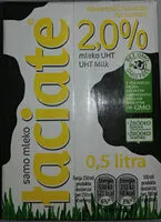 Mängden socker i Łaciate Uht Milk 2.0% Fat 0.5 L