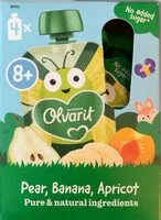 Mängden socker i Poire, banane, abricot