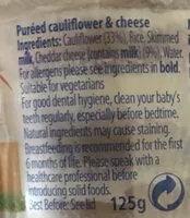 Mängden socker i Cow & Gate Caulifower Cheese Baby Food