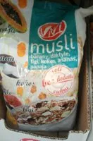 Mängden socker i Musli banany, daktyle, figi, kokos, ananas, papaja