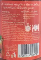 Mängden socker i Dawtona Milanoi szosz