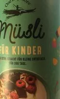 Mängden socker i Müsli für Kinder (muesli pour les enfants)