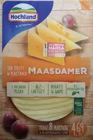 Mängden socker i Ser żółty w plastrach Maasdamer