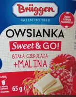 Mängden socker i Płatki owsiane z mlekiem w proszku odtłuszczonym, kawałkami białej czekolady i liofilizowanych malin.