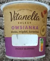 Mängden socker i Vitanella Owsianka - śliwka, migdał, żurawina