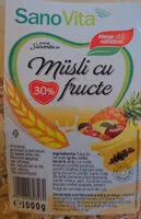Mängden socker i SanoVita fruit musli