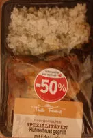 Mängden socker i Hühnerbrust gegrillt mit Erbsenreis