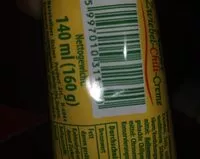 Mängden socker i Zwiebel chili creme Tube