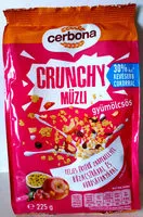 Mängden socker i Crunchy ropogós gyümölcsös müzli