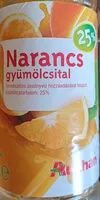 Mängden socker i Narancs gyümölcsital 25%