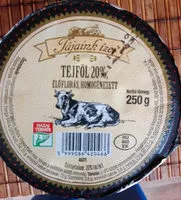 Mängden socker i Tejfől 20%