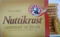Mängden socker i Bakers Nuttikrust Biscuits 200 GR