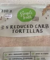 Mängden socker i Reduced carb tortillas