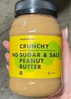 Mängden socker i Crunchy no sugar and salt peanut butter