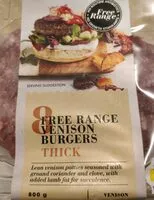Mängden socker i Free range venison burgers