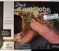 Mängden socker i Steak d'autruche pré grillé, marinés poivre noir