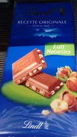 Mängden socker i Tablette de chocolat Lindt Lait noisettes