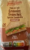 Mängden socker i Pain de mie Grandes Tranches Spécial Sandwich Complet