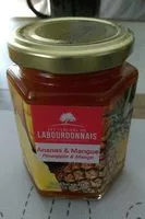 Mängden socker i Confiture ananas et mangue