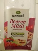 Mängden socker i Muesli aux baies (Alnatura)