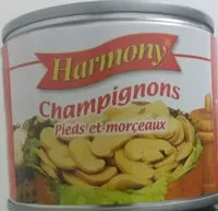 Mängden socker i champignons pieds et morçeaux