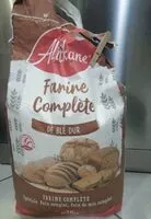 Mängden socker i Farine complète de blé dur