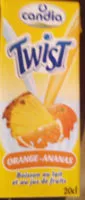 Mängden socker i Twist orange ananas boissons au lait et au jus de fruit