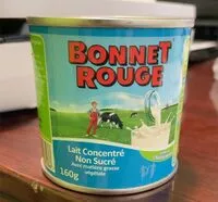 Mängden socker i Lait concentré non sucré Bonnet Rouge 160g