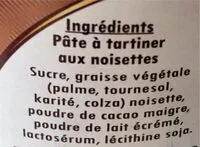Mängden socker i Pâte à tartiner aux noisettes