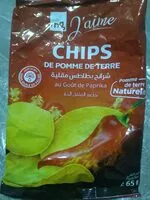 Mängden socker i Chips de pommes de terre goût paprika
