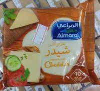 Mängden socker i شرائح الجبن شيدر المراعي (10 شرائح)