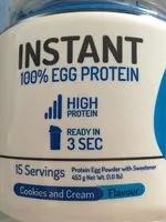 Mängden socker i instant 100% egg protein cookies and cream