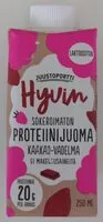 Mängden socker i Hyvin sokeroimaton proteiinijuoma kaakao-vadelma