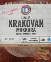 Mängden socker i HK Lihaisa Krakovan makkara