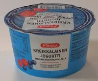 Mängden socker i Kreikkalainen jogurtti vadelma- ja mustikkahillolla