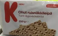 Mängden socker i Ohut ruisnäkkileipä