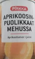 Mängden socker i Aprikoosin puolikkaat mehussa