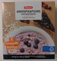 Mängden socker i Annospikapuuro mustikkapiirakka
