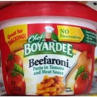 Mängden socker i Beefaroni Pasta in Tomato and Meat Sauce
