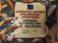 Mängden socker i Kuorrutetut juuston- ja sipulinmakuiset lohkoperunat