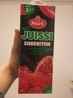 Mängden socker i Marli Juissi Sokeriton Granaatti-Omena-Vadelma