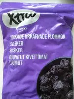 Mängden socker i Kuivatut kivettömät luumut