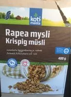 Mängden socker i Rapea mysli