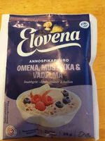 Mängden socker i Elovena annospikapuuro omena, mustikka ja vadelma