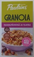Mängden socker i Granola hasselpähkinä ja taateli